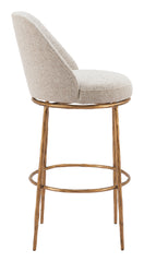 Nordhavn Swivel Barstool Beige & Gold