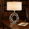 Chrome Circles Table Lamp  1 Light  USB Charger