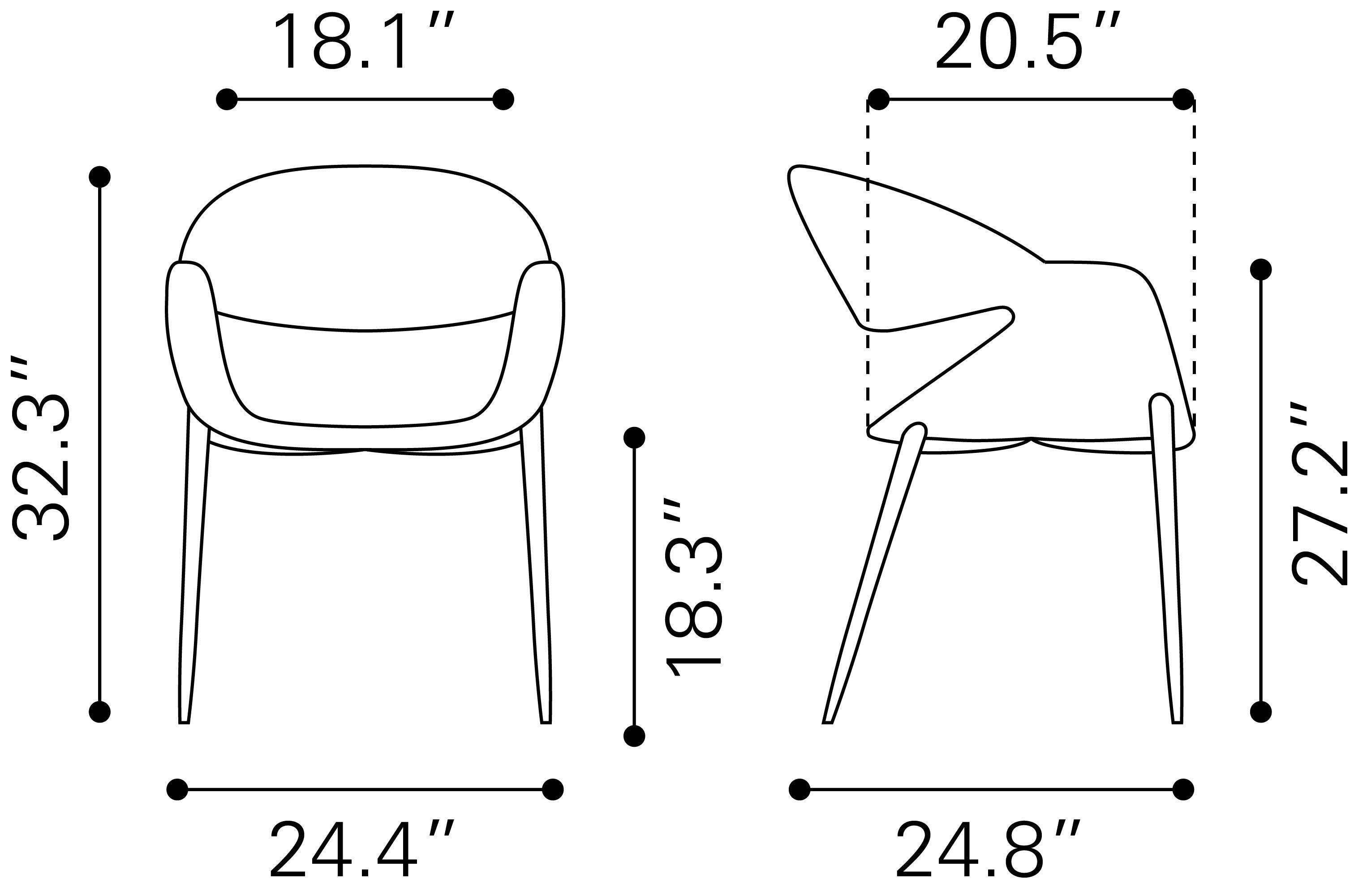 Limay Dining Chair Beige & Walnut