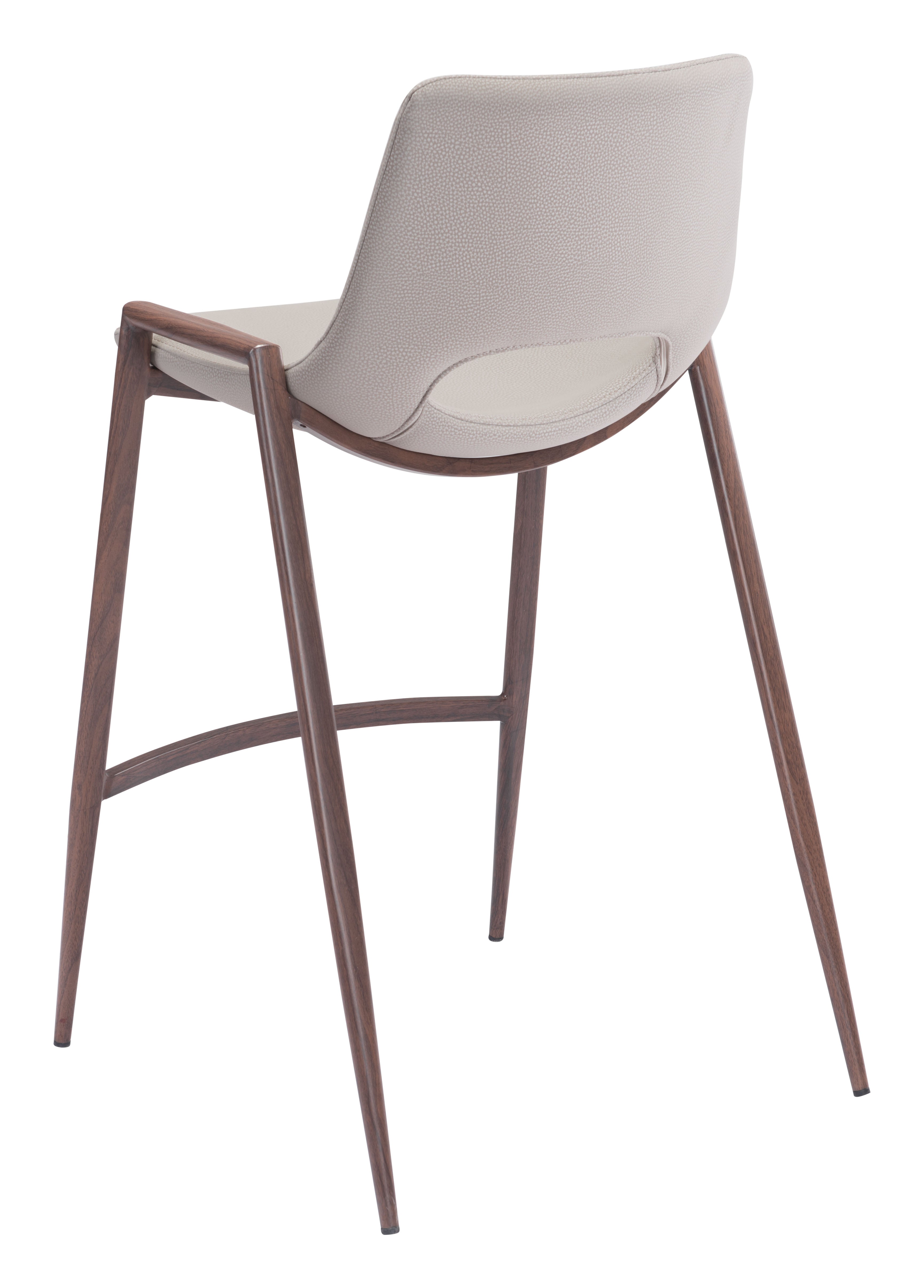 Desi Counter Stool Beige & Walnut