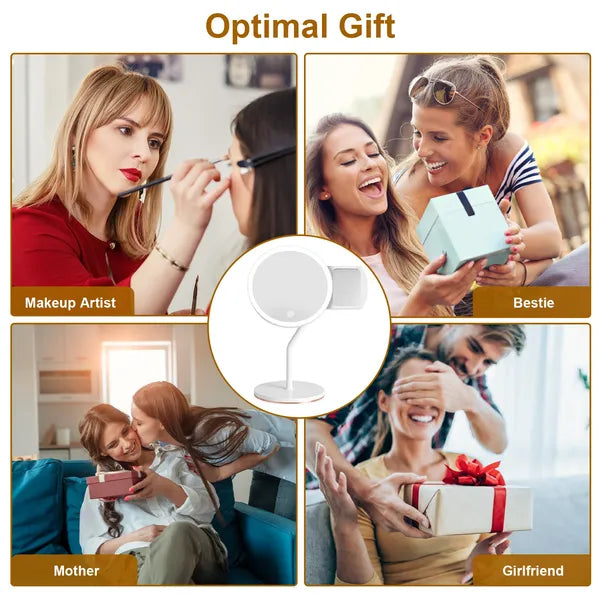 7.48In 5X Magnifying Lighted Makeup Mirror Dimmable Magnification Mirror With Lights Lighted Vanity Mirror with 3 Light Colors GPCT5248