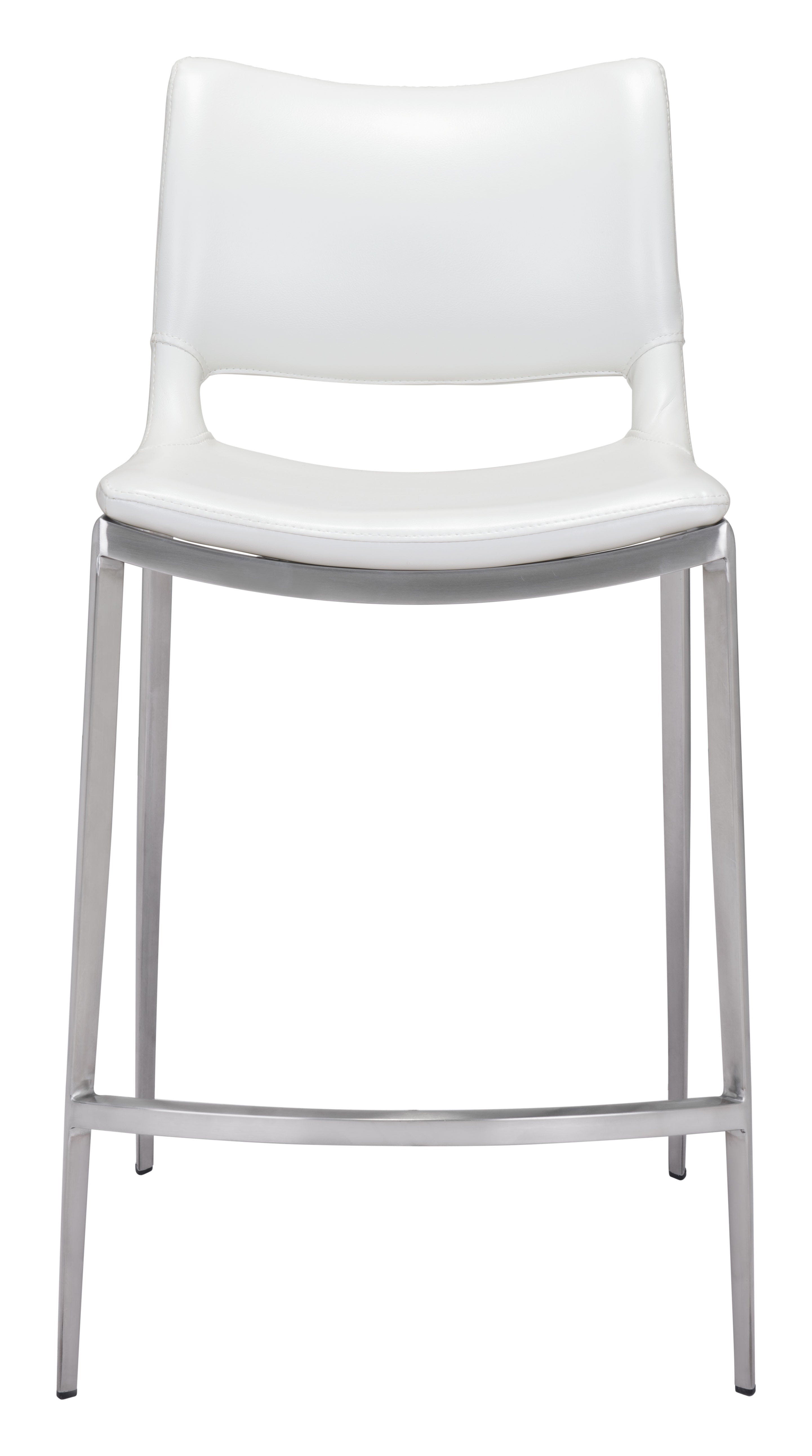 Ace Counter Stool White & Silver