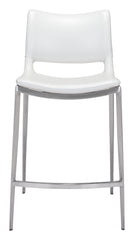 Ace Counter Stool White & Silver