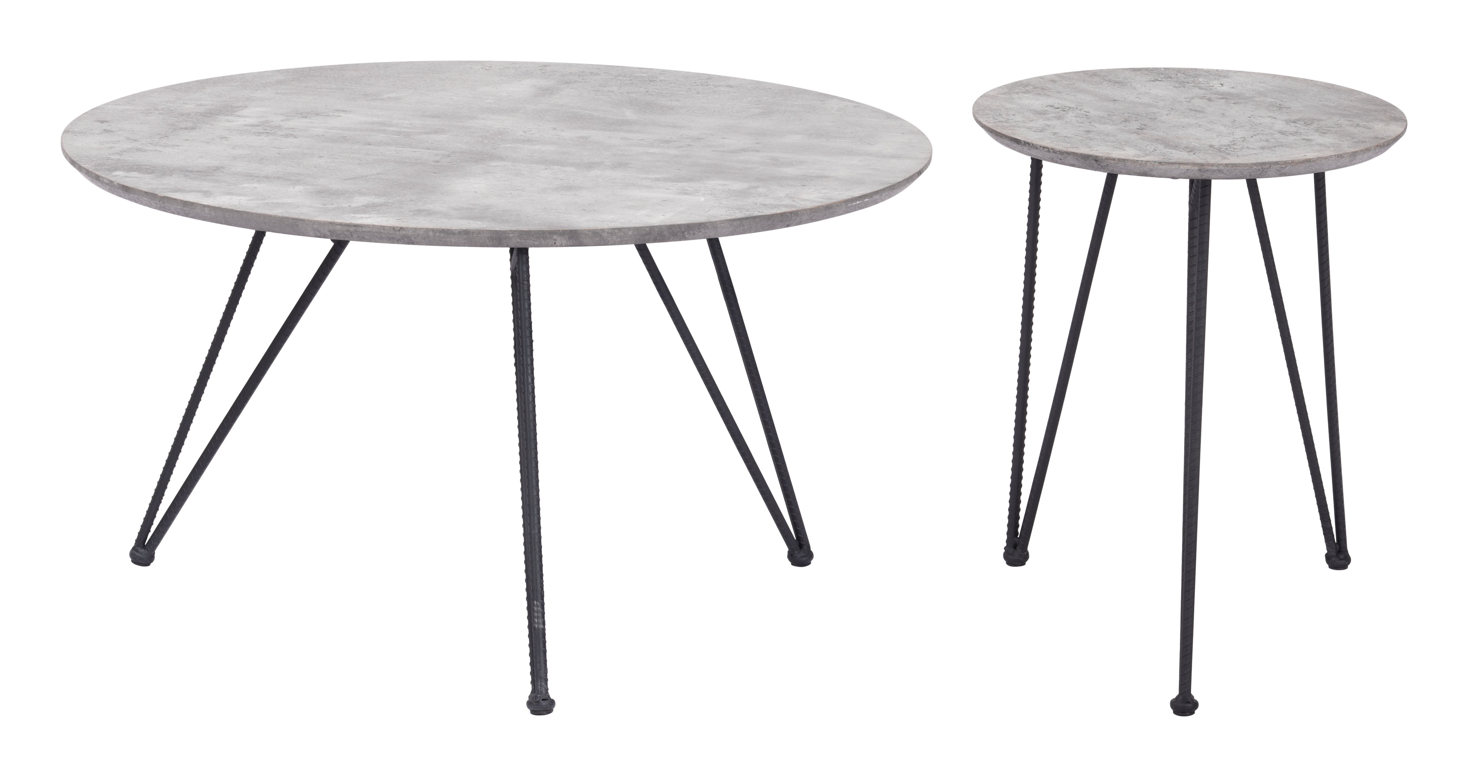 Kerris Coffee Table Set Gray & Black