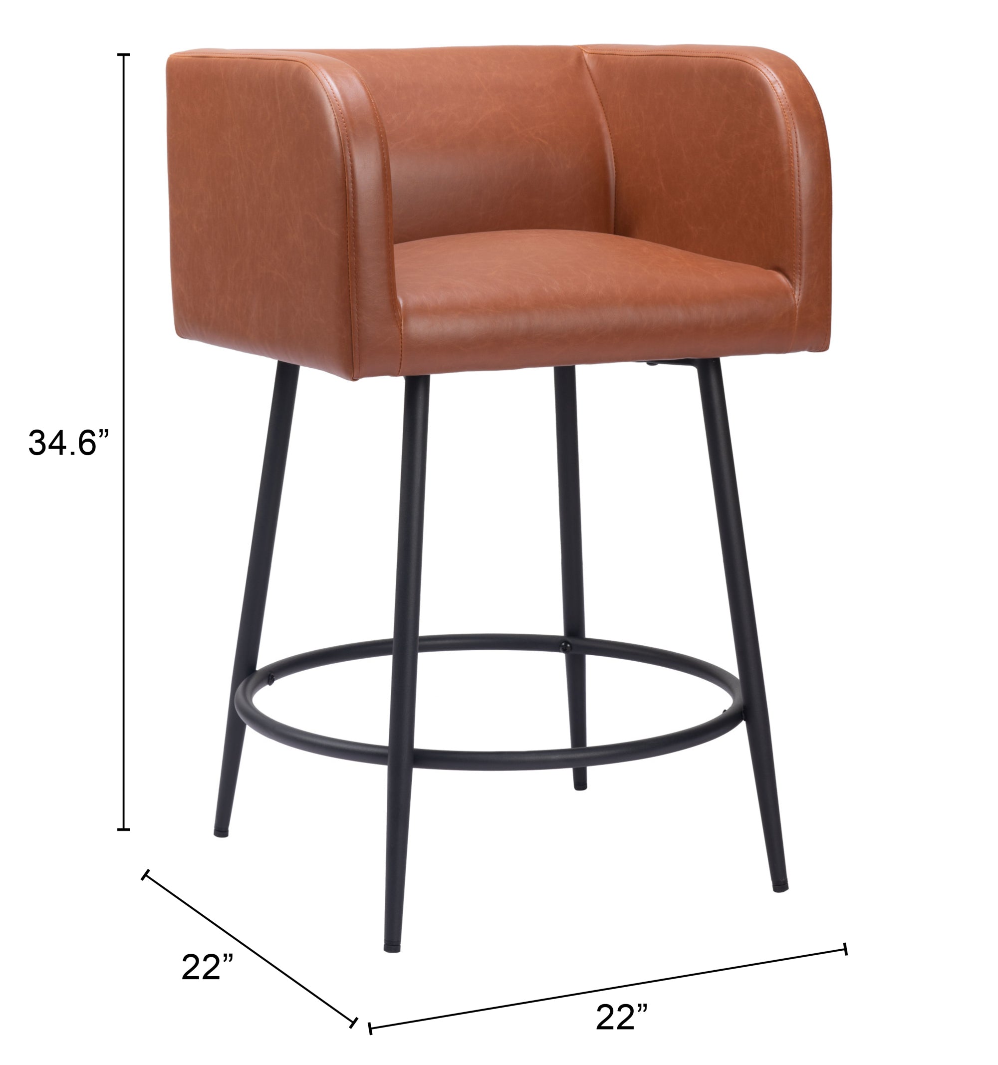 Horbat Counter Stool (Set of 2) Brown