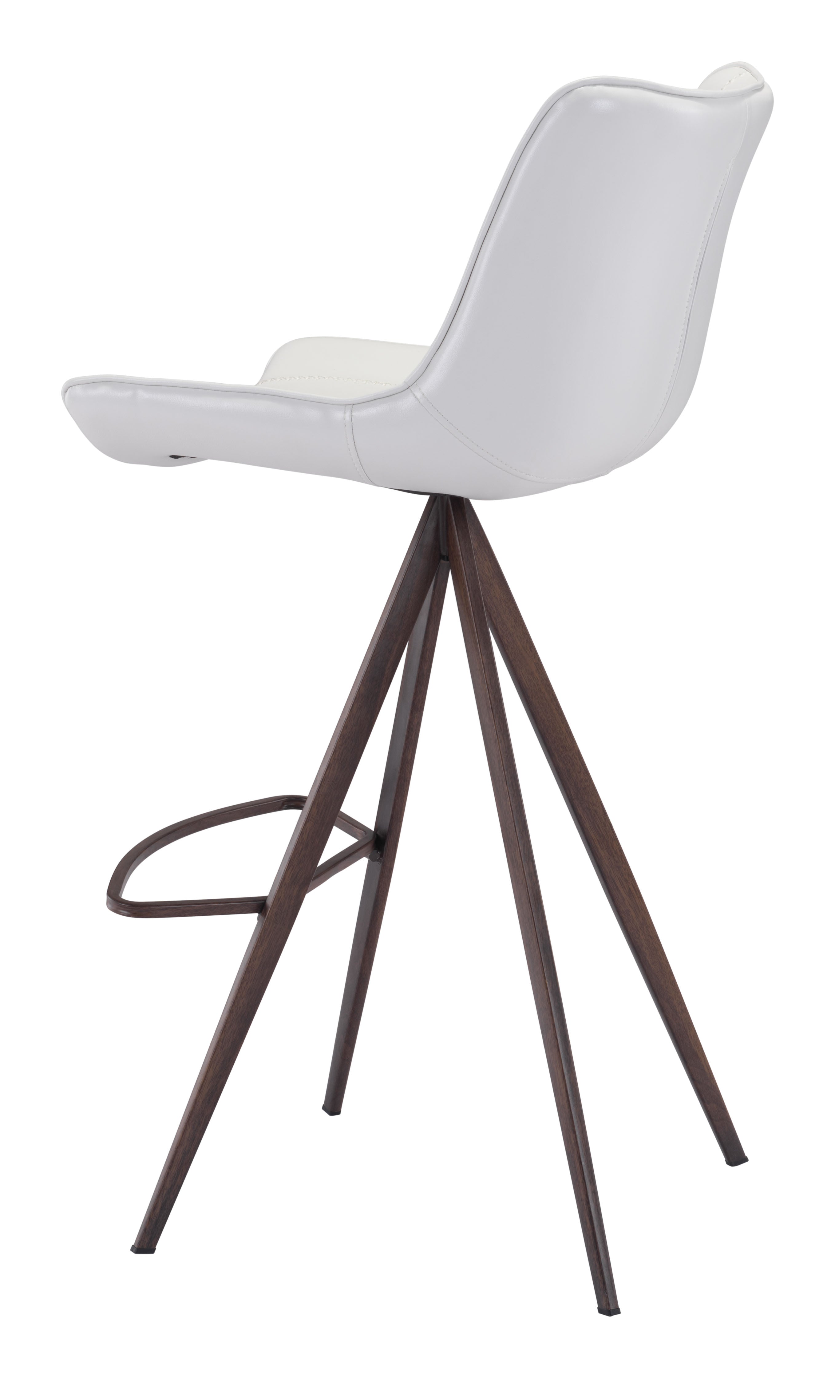 Aki Barstool White & Walnut