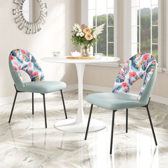 Bethpage Dining Chair Multicolor Print & Green