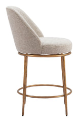 Nordhavn Swivel Counter Stool Beige & Gold