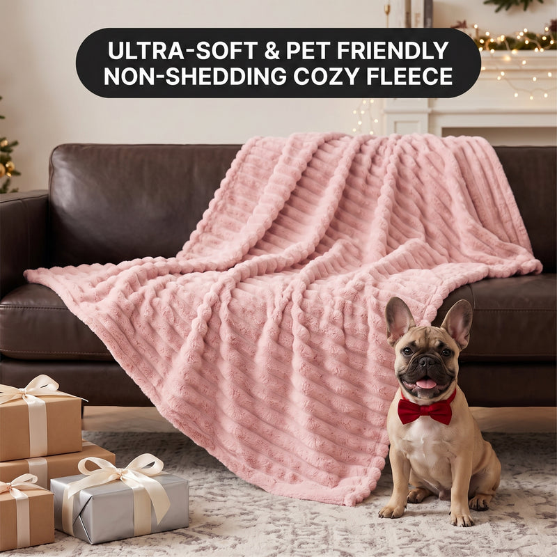 Throw Blanket – Soft, Lightweight Ribbed Design - 7