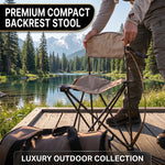 Tri-Lite Stool w/Back, Lightweight Portable Fishing Chair w/Cupholder and Carry Strap, Supports 225-Lb, Portable Outdoor Chair for the Hunting Blind, Camping, Travel, Hiking - 7