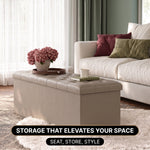 BENCH WITH STORAGE – FOLDING OTTOMAN WITH PADDED SEAT - 7