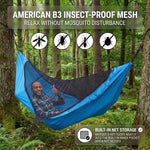 2-Person Camping Hammock with Mosquito Net & Rain Fly – Portable Outdoor Hammock Set (500lbs Capacity) - 7
