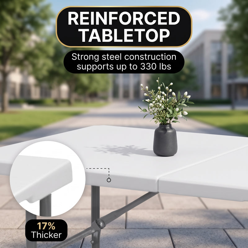 8 ft Heavy Duty Folding Table - 7