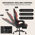 GAMING CHAIR WITH FOOTREST – LUMBAR SUPPORT & 360° SWIVEL - 7