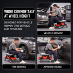 Mobile Mechanic Toolbox Seat with Drawers - Rolling Mechanic Stool with Sliding Tool Tray, Shop Stool with Wheels for Garage & Workshop, Auto Repair - 7