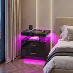 NIGHTSTAND WITH CHARGING STATION – LED, USB-C & DRAWERS - 7