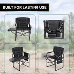 Camping Directors Chair, Heavy Duty,Oversized Portable Folding Chair with Side Table, Pocket for Beach, Fishing,Trip,Picnic,Lawn Blue - 7