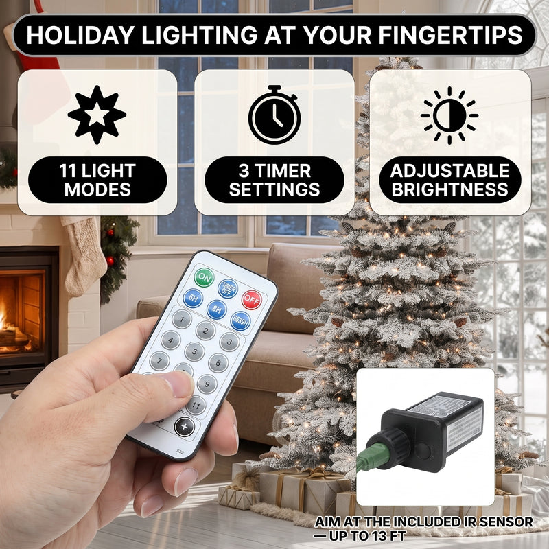PRE LIT CHRISTMAS TREE – COLOR CHANGING LED LIGHTS WITH REMOTE CONTROL - 7