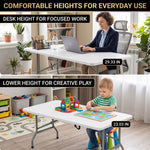 6 FT FOLDING CAMPING TABLE – PORTABLE INDOOR OUTDOOR TABLE WITH WATERPROOF HDPE TOP & CARRY HANDLE - 7