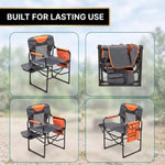 Camping Directors Chair, Heavy Duty,Oversized Portable Folding Chair with Side Table, Pocket for Beach, Fishing,Trip,Picnic,Lawn Blue - 7