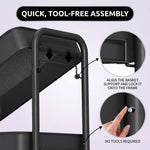 3-Tier Metal Rolling Cart – Foldable or Fixed Pegboard Styles - 7