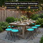 Folding Stool with Metal Frame – Indoor & Outdoor Seating - 7