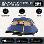 4-6 PERSON INSTANT CABIN CAMPING TENT – WATERPROOF FAMILY TENT WITH RAINFLY & CARRY BAG - 7