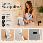 Portable LED Makeup Mirror – Rechargeable, Adjustable Brightness, Compact & Travel-Friendly - 7