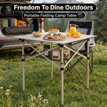 Lightweight Aluminum Folding Camping Table – Portable Roll-Up Outdoor Picnic Table with Carry Bag - 7