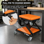 2-in-1 Convertible Z-Creeper Seat - Rolling Mechanic Creeper with Wheels, Under Dash Creeper & Garage Chair for Auto Repair, Low Profile Roller Seat - 7