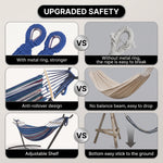 Double Hammock with Stand – Portable, Adjustable & 600lb Capacity for Indoor & Outdoor - 7