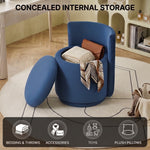 VANITY CHAIR WITH STORAGE – 360° SWIVEL VELVET SEAT - 7