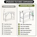 Folding Fish Cleaning Table with Sink & Sprayer Options - 7