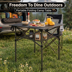 Lightweight Aluminum Folding Camping Table – Portable Roll-Up Outdoor Picnic Table with Carry Bag - 7