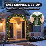 CHRISTMAS GARLAND WITH LIGHTS – PRE-LIT HOLIDAY GREENERY - 7