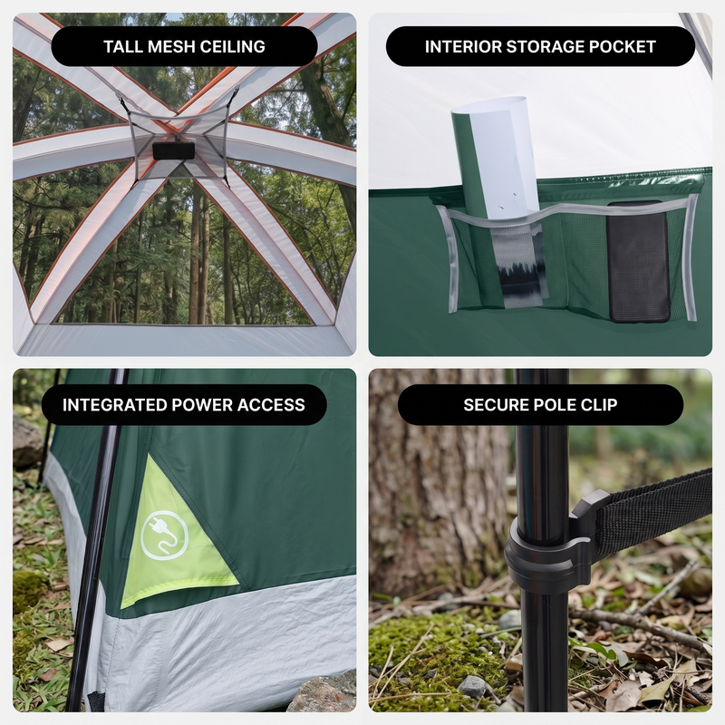4-6 PERSON INSTANT CABIN CAMPING TENT – WATERPROOF FAMILY TENT WITH RAINFLY & CARRY BAG - 7