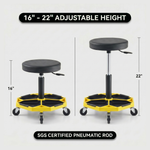 360° Swivel Pneumatic Mechanic Stool — 300–330 lbs Capacity, Padded Seat | Trufairs - 7