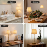 Cordless Rechargeable Table Lamp with Fabric Shade – Dimmable LED Desk Lamp - 7