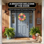 HYDRANGEA WREATH FOR FRONT DOOR – ARTIFICIAL FLORAL PORCH DÉCOR - 7