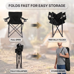 2 Pack Folding Camping Chairs with Cup Holders & Carry Bags - 7