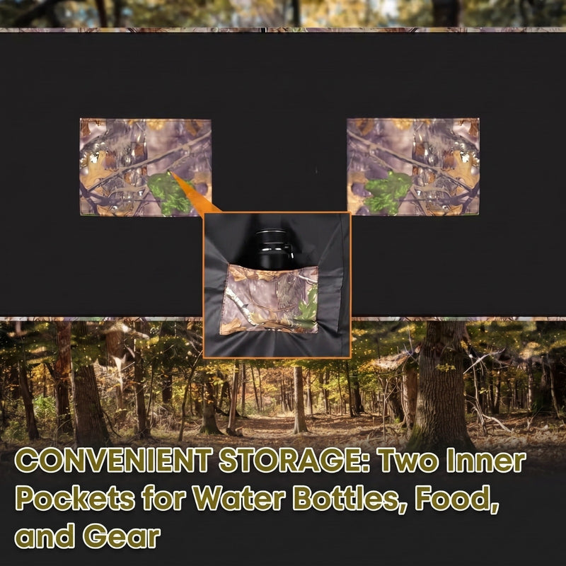 Hunting Tree Stand Blinds Cover 142" x 35" Extra Large Camouflage Universal Tree Stand Blinds Realistic Forest Camo Treestand Cover with Zipper for Deer Elk Hunting, Frames Not Included - 7