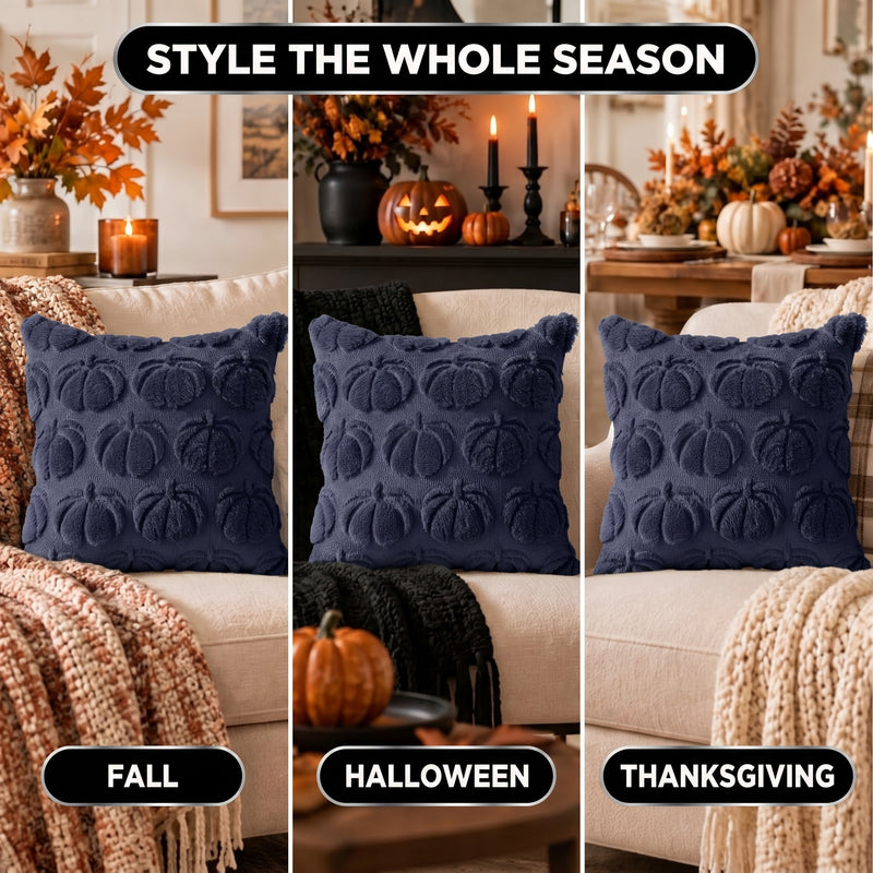 DECORATIVE PILLOW COVERS – 3D PUMPKIN SET OF 2 - 7