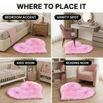 Heart Shaped Rug – Fluffy Faux Fur Plush Decor - 7