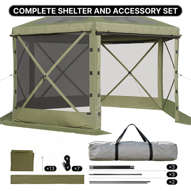 15x15 Pop-Up Gazebo Screen Tent – Large Outdoor Screen House with Mesh Walls & Carry Bag - 7