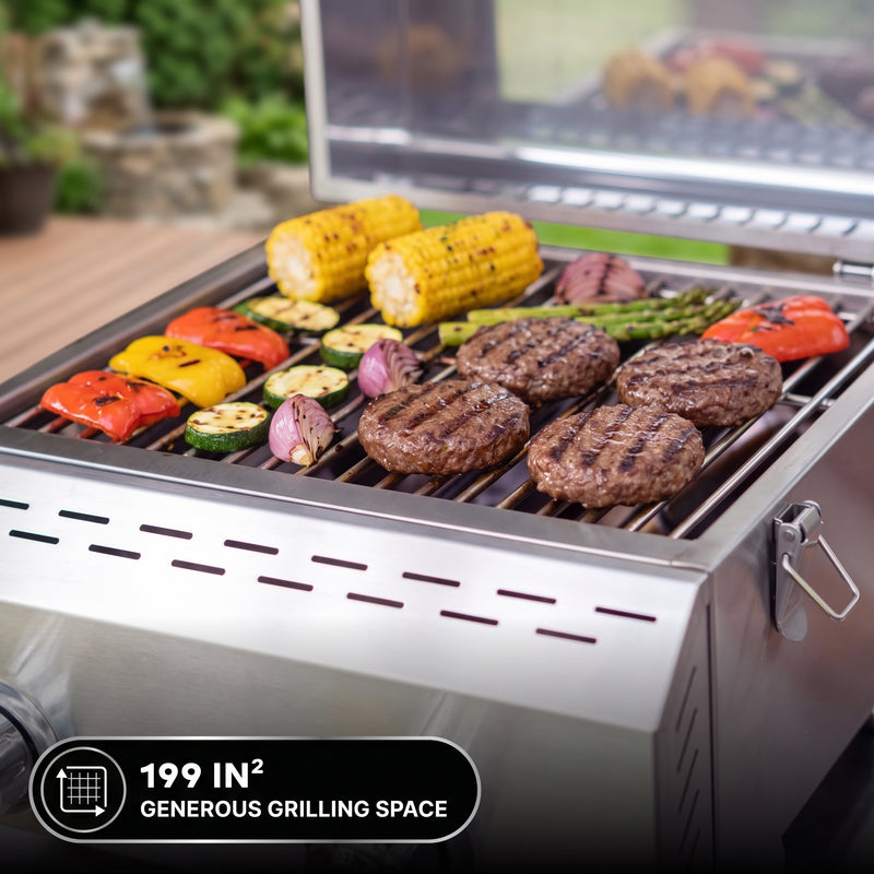 PORTABLE STAINLESS STEEL TABLETOP PROPANE GRILL – 2 & 3 BURNER OUTDOOR BBQ OPTIONS - 7