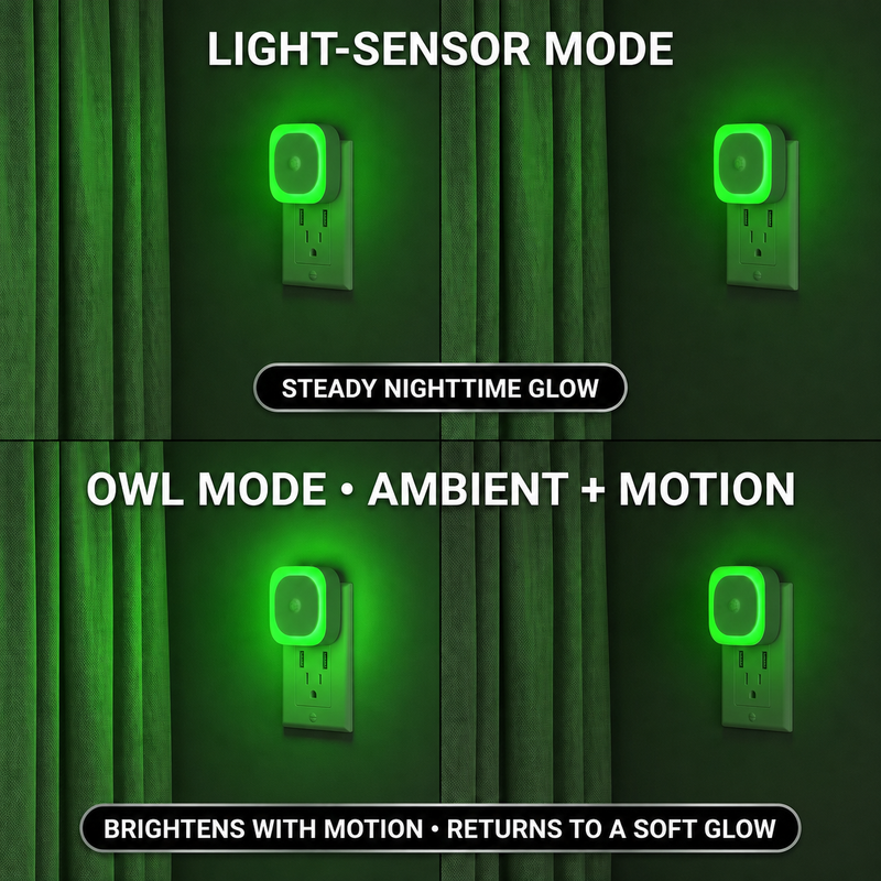 PLUG-IN NIGHT LIGHT – MOTION SENSOR, DUSK-TO-DAWN & DIMMING - 7