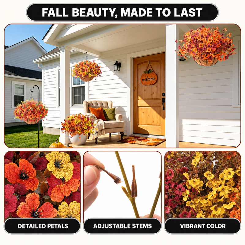 ARTIFICIAL FLOWERS FOR OUTDOORS – UV-RESISTANT FALL MIX - 7