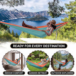 Portable Camping Hammock with Tree Straps – Lightweight Nylon Travel Hammock - 7