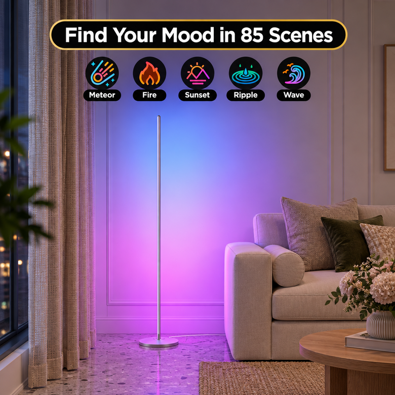 FLOOR LAMP – SMART RGBIC CORNER LAMP WITH MUSIC SYNC - 7