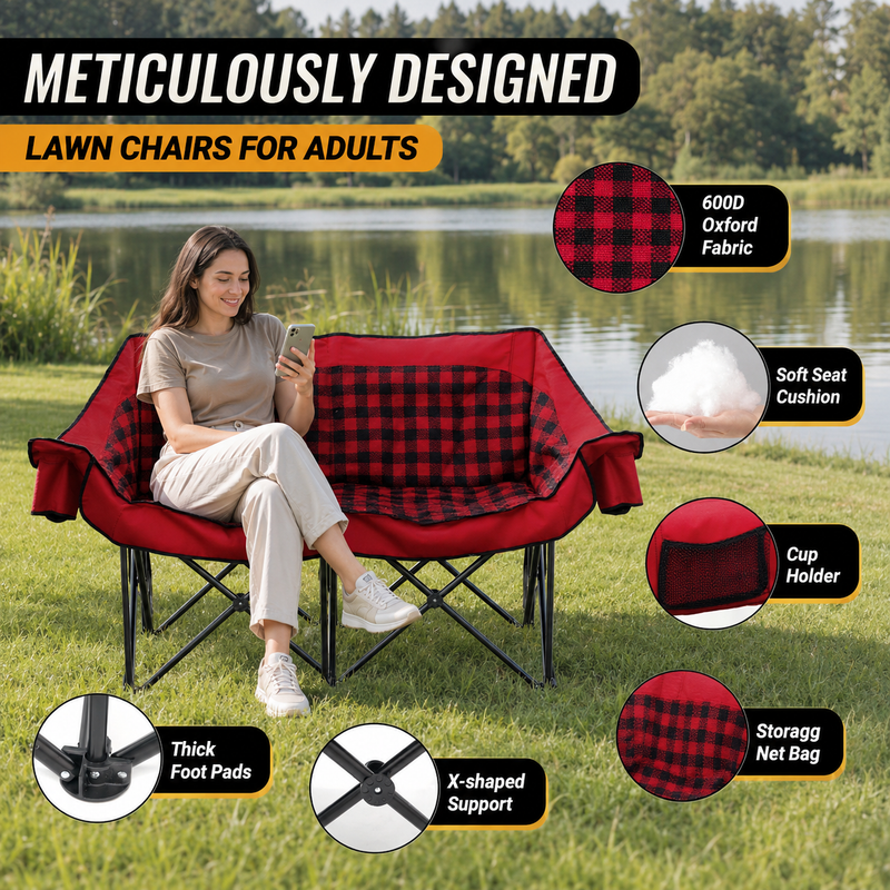 Heated Camping Chair for Adult Outdoor Activities - Portable Folding Heated Chair with 3 Adjustable Heat Levels, Heating Backrest Cushion Support 264LBS for Patio Camping (Battery Not Included) - 7